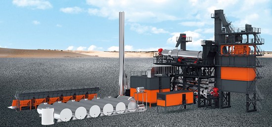 Usina misturadora de asfalto contínua