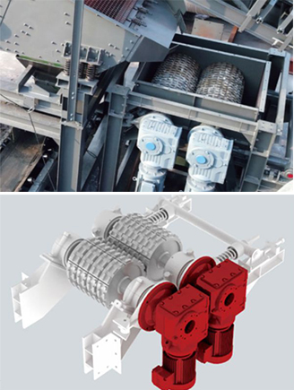 Triturador de rolos duplos (triturador secundário)